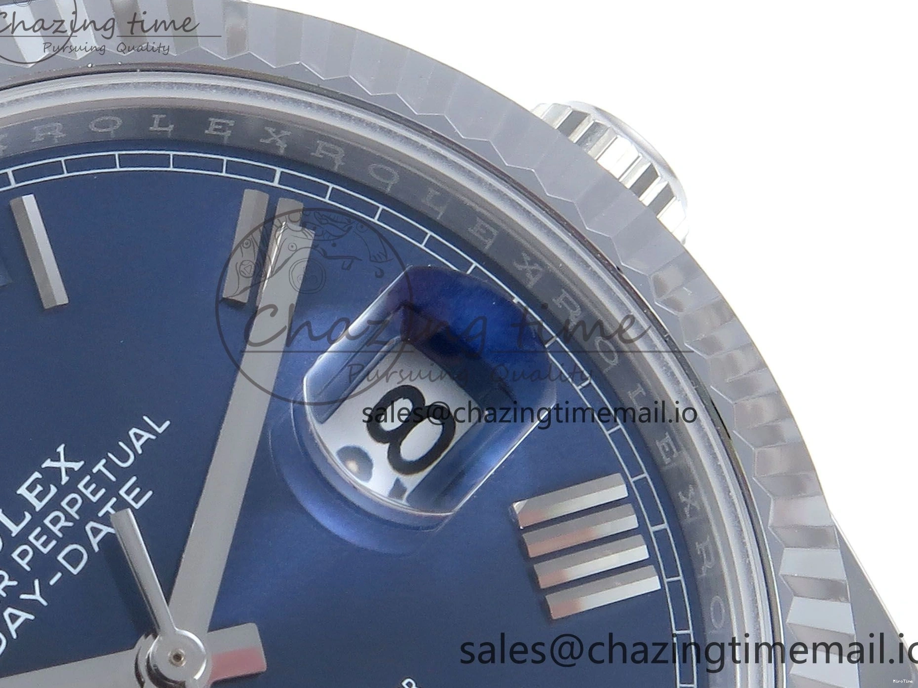 MiroTime 0219 Youthful Day Date 40 SS 228239 Noob 1:1 Best Edition Blue Roman Dial on President Bracelet A2836 (Gain Weight) 812